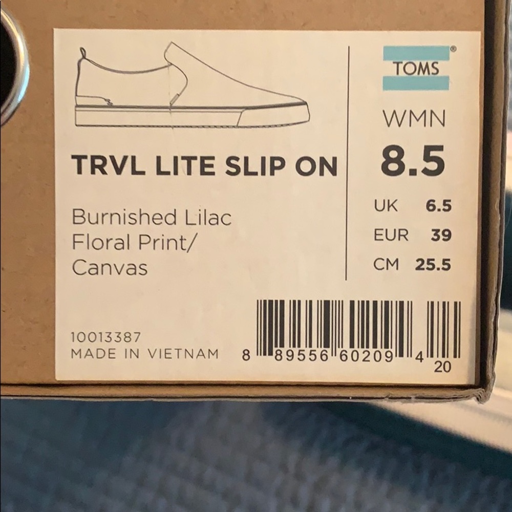 Toms Pink and Blue Floral Sneakers - Picture 3 of 3